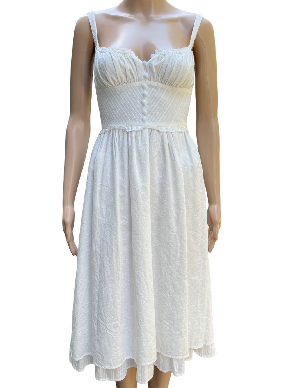 NWT Commense Ivory Corset Midi Dress